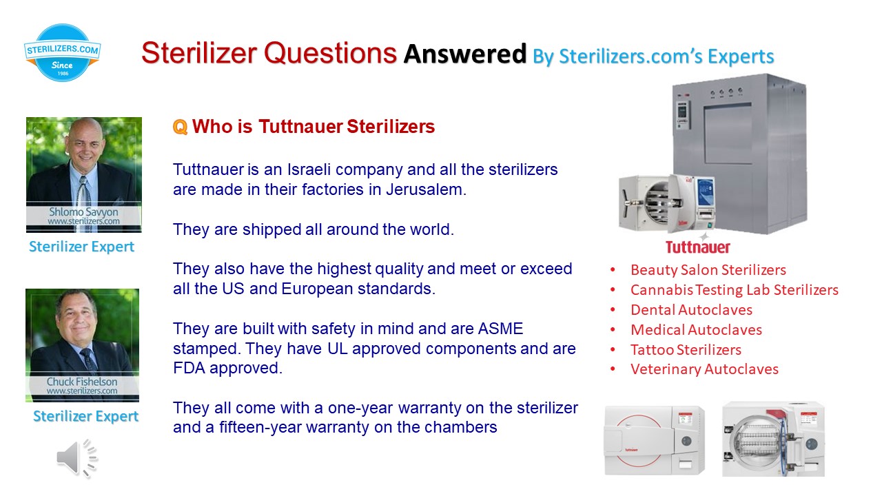 Who is Tuttnauer Sterilizers